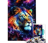 Puzzle da 1000 pezzi per adolescenti con leone fantasy nebulosa e volto puzzle per adulti gioco per famiglie divertente e spiritoso regalo di compleanno regali (dimensioni 38x52cm)