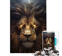 Puzzle da 1000 pezzi per adolescenti con leone ruggente gioco educativo e stimolante per tutta la famiglia divertente e spiritoso ideale come regalo di compleanno (dimensioni 38x52cm)