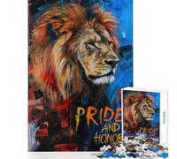 Puzzle da 1000 pezzi per adolescenti con leone tema Orgoglio e Onore giochi rilassanti per tutta la famiglia giocattoli decorativi per la casa che migliorano l'amore tra le coppie (38x26cm)