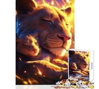 Puzzle da 1000 pezzi per adolescenti con leonessa e cucciolo che fanno un pisolino giocattoli antistress regali di Babbo Natale segreto gioco rompicapo lista dei desideri con Babbo Natale38x26cm