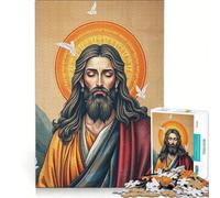 Puzzle da 1000 pezzi per adolescenti con l'icona di Gesù Cristo in meditazione gioco rilassante antistress intellettuale compleanno e altre occasioni 38x52cm