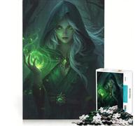Puzzle da 1000 pezzi per adolescenti con l'incantatrice e la magia verde, gioco rilassante, antistress, lista dei desideri con Babbo Natale 50x75cm