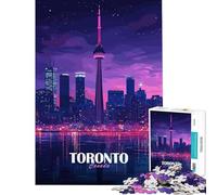 Puzzle da 1000 pezzi per adolescenti con lo skyline di Toronto Canada di notte Gioco divertente e coinvolgente per coltivare la pazienza donne e uomini divertente e spiritoso