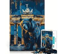 Puzzle da 1000 pezzi per adolescenti con l'orso di Berlino e la Porta di Brandeburgo,ritagli lisci,gioco mentale,regalo,relax,tempo libero,Natale,arte (50x75cm)