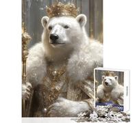 Puzzle da 1000 pezzi per adolescenti con l'orso polare re gioco educativo per migliorare la memoria e stimolare l'intelletto (50x75cm)