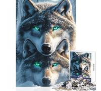 Puzzle da 1000 pezzi per adolescenti con lupa mamma lupo e cucciolo Gioco interattivo decorazione perfetta giocattolo educativo allena la mente e le mani (38x26cm)