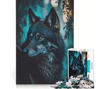 Puzzle da 1000 pezzi per adolescenti con lupo che guarda fuori nella foresta gioco rilassante antistress intellettuale regalo di compleanno e unico 38x26cm