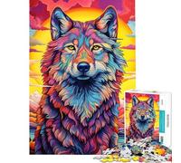 Puzzle da 1000 pezzi per adolescenti con lupo delle Highlands dai colori vivaci gioco rilassante per adulti decorazione murale sfida educativa (dimensioni 38x52cm)