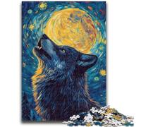 Puzzle da 1000 pezzi per adolescenti con lupo, impegnativo da completare ma divertente e umoristico, regalo di compleanno, regali, arte murale 26x38cm