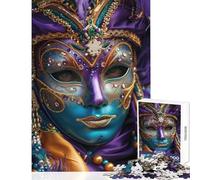 Puzzle da 1000 pezzi per adolescenti con maschera di carnevale veneziana decorata,primo piano,decorazione per la casa,giocattoli,regalo per compleanni,gioco educativo Ogni pezzo è unico - 38x52cm