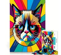 Puzzle da 1000 pezzi per adolescenti con meme di gatti,intagli precisi,gioco divertente per allenare la concentrazione e creare un'atmosfera rilassante,regalo di Natale (38x26cm)