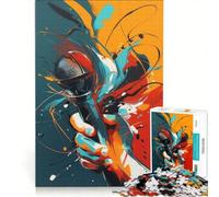 Puzzle da 1000 pezzi per adolescenti con microfono e arte astratta giocattolo decorativo da parete passatempo ideale per le vacanze a casa per rafforzare l'amore tra le coppie 50x75cm