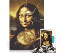 Puzzle da 1000 pezzi per adolescenti con Monna Lisa e Bitcoin giocattolo fai-da-te migliora la memoria collezione d'artista belle arti 50x75cm