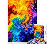 Puzzle da 1000 pezzi per adolescenti con motivi astratti colorati arcobaleno e stelle Gioco educativo giocattolo didattico decorazione da parete ideale per rafforzare l'amore tra le coppie (50x75cm)