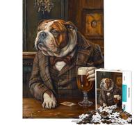 Puzzle da 1000 pezzi per adolescenti con motivo Bulldog Irish Pub Puzzle per ragazzi giochi rilassanti per tutta la famiglia aiutano ad allenare la mente (dimensioni 38x52cm)