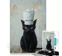 Puzzle da 1000 pezzi per adolescenti,con motivo chef e baffi di gatto,tagli netti,attività creativa,esercizio mentale,divertimento e relax,ideale per compleanni (50x75cm)
