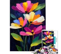 Puzzle da 1000 pezzi per adolescenti con motivo floreale a impasto texture onirica e sinfonia di petali gioco per adulti e famiglie sfida difficile da completare (dimensioni 50x75cm)