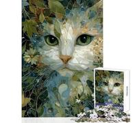 Puzzle da 1000 pezzi per adolescenti con motivo floreale a mosaico motivo gatto decorazione per la casa giocattoli regali di compleanno gioco rompicapo lista dei desideri con Babbo Natale (38x26cm)