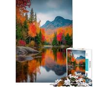 Puzzle da 1000 pezzi per adolescenti con motivo lago autunnale e riflesso gioco rompicapo e stimolante per la mente Ottimo regalo per gli amanti dei giochi e per le donne (dimensioni 50x75cm)
