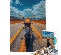 Puzzle da 1000 pezzi per adolescenti con motocicletta su strada nel deserto gioco per adulti e famiglie sfida difficile da completare (dimensioni 50x75cm)