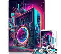 Puzzle da 1000 pezzi per adolescenti con musica dal vivo e neon, puzzle da 1000 pezzi, giocattolo educativo antistress, ottimi regali e giocattoli (dimensioni 38x26cm)
