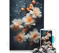 Puzzle da 1000 pezzi per adolescenti con ninfee arancioni gioco divertente allena la mente e la mano migliora l'amore tra le coppie 38x26cm