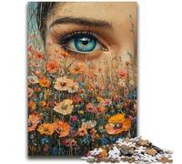 Puzzle da 1000 pezzi per adolescenti con occhi di fiori, impegnativo da completare ma divertente e umoristico, regalo di compleanno, regali, arte murale 50x75cm