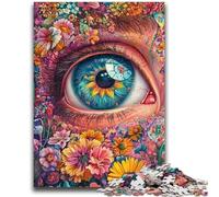 Puzzle da 1000 pezzi per adolescenti con occhi di fiori, per bambini dai 14 anni in su, attività divertenti e educative da svolgere a casa, regali di compleanno, regali di viaggio, 26x38cm