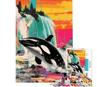 Puzzle da 1000 pezzi per adolescenti con orca e mostro assassina un collage che aiuta a sviluppare la capacità di analisi e logica Gioco educativo per ragazzi dai 14 anni in su (38x52cm)