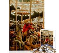 Puzzle da 1000 pezzi per adolescenti con orsacchiotto sulla giostra Puzzle da 1000 pezzi gioco rilassante regalo per donne e uomini Taglio di precisione (38x52cm)