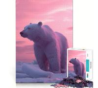 Puzzle da 1000 pezzi per adolescenti con orso,estetica tramonto,bordi precisi,arte,risoluzione di problemi,divertente gioco accogliente,decorazione artistica natalizia (38x26cm)