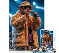 Puzzle da 1000 pezzi per adolescenti con orso rapper che si esibisce Puzzle educativo da 1000 pezzi ottimo regalo per gli amanti del gioco Un'opera d'arte (38x26cm)
