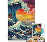 Puzzle da 1000 pezzi per adolescenti con paesaggio a onde giganti, gioco rilassante, sfida impegnativa, compleanno e altre occasioni 50x75cm
