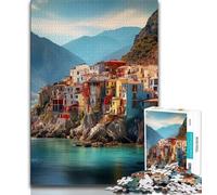 Puzzle da 1000 pezzi per adolescenti con paesaggio costiero italiano, aiuta il cervello ad allenarsi, giocattoli avvincenti per coltivare la pazienza, decorazione perfetta (75x50cm)
