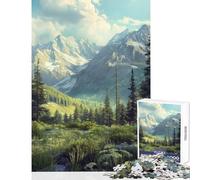 Puzzle da 1000 pezzi per adolescenti con paesaggio di prati di montagna giocattoli antistress regalo per compleanni gioco educativo che aiuta ad allenare il cervello (dimensioni 50x75cm)