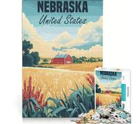 Puzzle da 1000 pezzi per adolescenti con paesaggio rurale del Nebraska gioco rilassante antistress intellettuale compleanno e altre occasioni 38x52cm