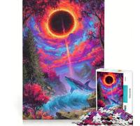 Puzzle da 1000 pezzi per adolescenti con paesaggio surreale di squali ed eclissi gioco educativo difficile regalo di compleanno regalo di viaggio 38x26cm