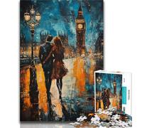 Puzzle da 1000 pezzi per adolescenti con paesaggio urbano di Londra dipinto a olio per adulti per gioco educativo sfida collezione di artisti belle arti (50x75cm)