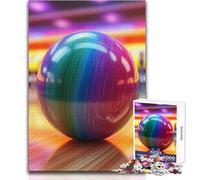 Puzzle da 1000 pezzi per adolescenti con palla da bowling arcobaleno, gioco di sfida unico ma divertente e umoristico, opera d'arte regalo, dimensioni 38x52cm