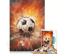 Puzzle da 1000 pezzi per adolescenti con pallone da calcio esplosivo, gioco rilassante, stimolante da completare, per rafforzare l'amore tra le coppie 50x75cm