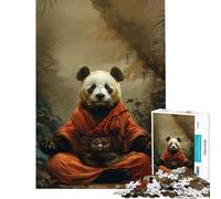 Puzzle da 1000 pezzi per adolescenti con panda monaco mistico e meditazione gioco educativo e stimolante per tutta la famiglia divertente e spiritoso ideale come regalo di compleanno (38x52cm)