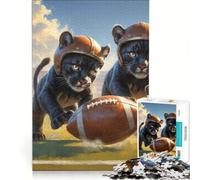 Puzzle da 1000 pezzi per adolescenti con pantere e gattini calcio old school giochi divertenti allena la mente e le mani gioco di sfida unico 50x75cm