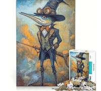 Puzzle da 1000 pezzi per adolescenti con pesce spada di Halloween, decorazione da parete, passatempo ideale per le vacanze a casa, per rafforzare il legame di coppia 38x26cm