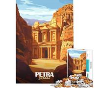 Puzzle da 1000 pezzi per adolescenti con Petra e Jordan poster di viaggio Un gioco difficile e stimolante ma divertente e spiritoso perfetto per decorare le pareti Adatto a partire dai 14 anni 38x26cm
