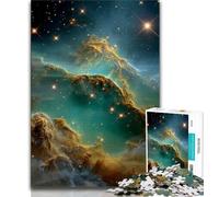 Puzzle da 1000 pezzi per adolescenti con pianeta alieno e nebulosa, per adolescenti, 1000 pezzi, con poster abbinato e foglio di quiz per età dai 14 anni in su, 75x50cm