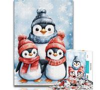 Puzzle da 1000 pezzi per adolescenti con pinguini invernali 1000 pezzi per adulti regali presente e regalo per amanti o amici (26x38cm)