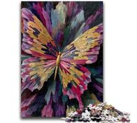 Puzzle da 1000 pezzi per adolescenti con pittura a olio a forma di farfalla, gioco stimolante, giocattoli, ideale come regalo per tutta la famiglia, dai 14 anni in su, 26x38cm
