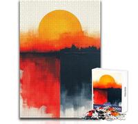 Puzzle da 1000 pezzi per adolescenti con pittura astratta del tramonto e dei riflessi, gioco stimolante, giocattoli, decorazione da parete, regalo per compleanni, dimensioni 50x75cm