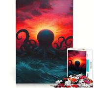 Puzzle da 1000 pezzi per adolescenti con polpo gigante che emerge dal mare, decorazione da parete, divertimento in famiglia, per rafforzare l'amore tra le coppie 38x26cm