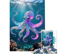 Puzzle da 1000 pezzi per adolescenti con polpo iridescente in una scena oceanica gioco educativo e stimolante per tutta la famiglia divertente e spiritoso ideale come regalo di compleanno (38x52cm)